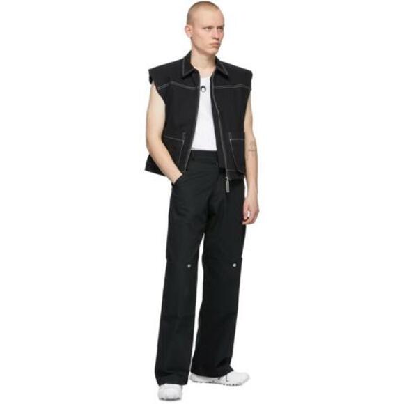 NEW Spencer Badu Black Cargo Chino Black Wide Pants Size XL